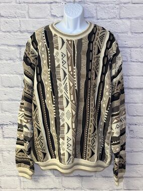 Vintage Cotton Traders Coogi Style 3D Knit Multicolor Sweater XXLT